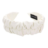Pleated Solid Faux Leather Headband - Madeline Love - Flyclothing LLC