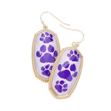Game Day Triple Paw Pointed Hexagon Dangle Earrings - Madeline Love - Flyclothing LLC