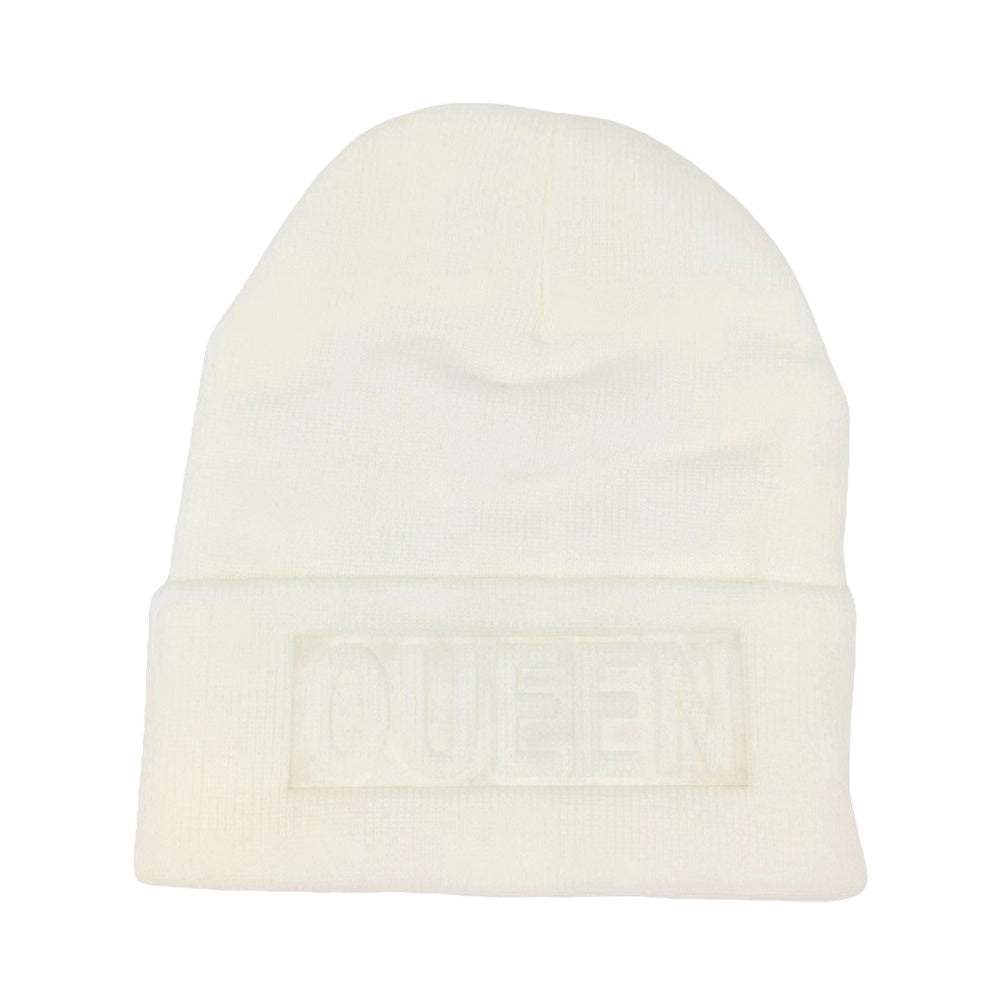 Queen Message Solid Knit Beanie Hat - Madeline Love - Flyclothing LLC