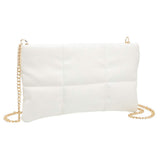 Quilted Solid Faux Leather Crossbody Bag - Madeline Love - Flyclothing LLC