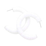 Raffia Wrapped Hoop Earrings - Madeline Love - Flyclothing LLC