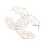 Raffia Wrapped Octagon Hoop Earrings - Madeline Love - Flyclothing LLC