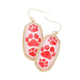 Game Day Triple Paw Pointed Hexagon Dangle Earrings - Madeline Love - Flyclothing LLC