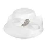 Rhinestone Embellished Feather Accented Mesh Bow Dressy Hat - Madeline Love - Flyclothing LLC