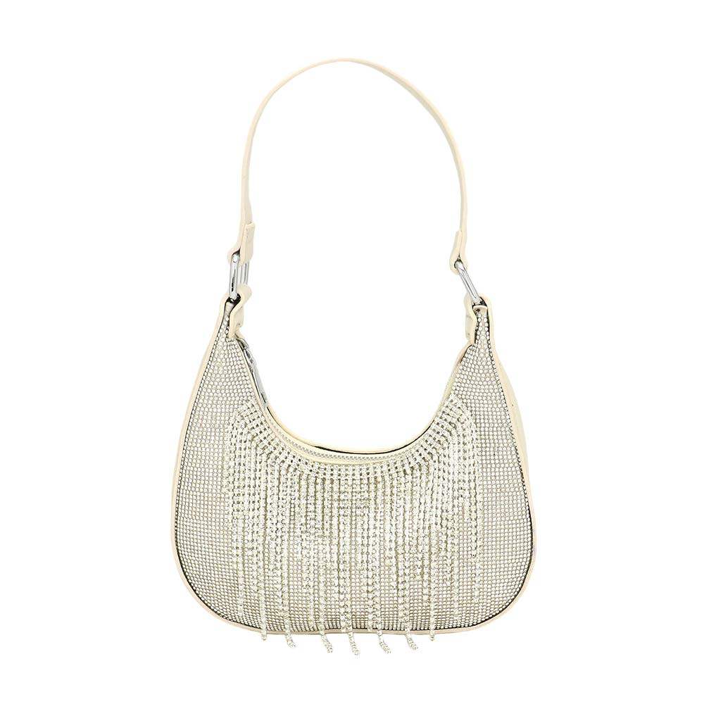 Rhinestone Fringe Evening Shoulder Crossbody Bag - Madeline Love - Flyclothing LLC