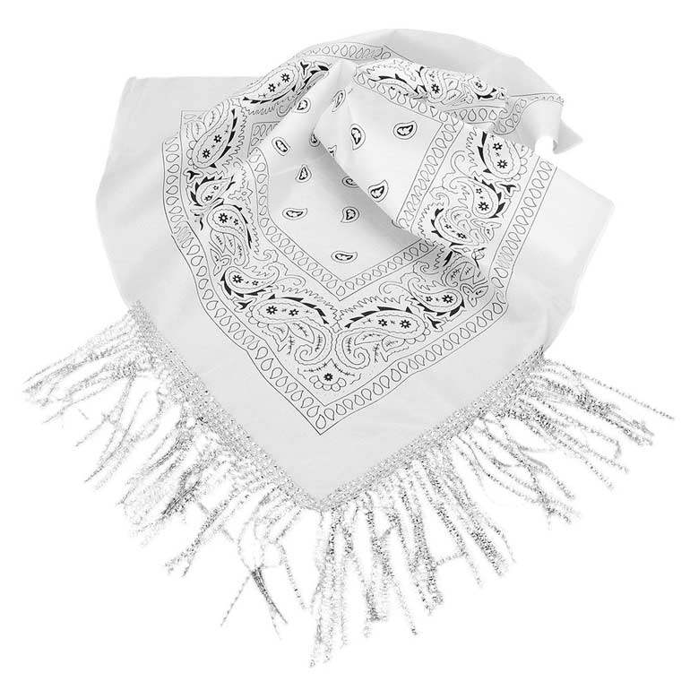 Rhinestone Like Fringe Cowgirl Bandana Scarf - Madeline Love - Flyclothing LLC