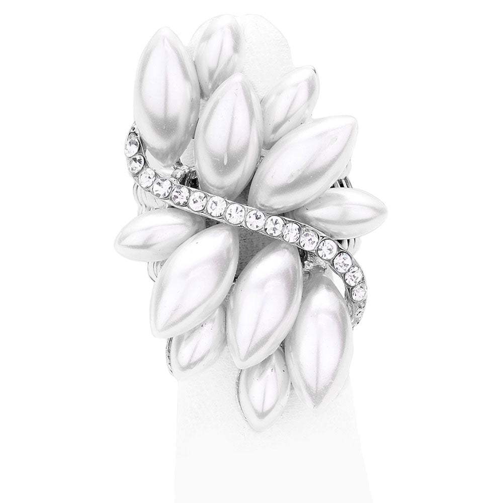 Pearl Cluster Stretch Ring - Madeline Love - Flyclothing LLC