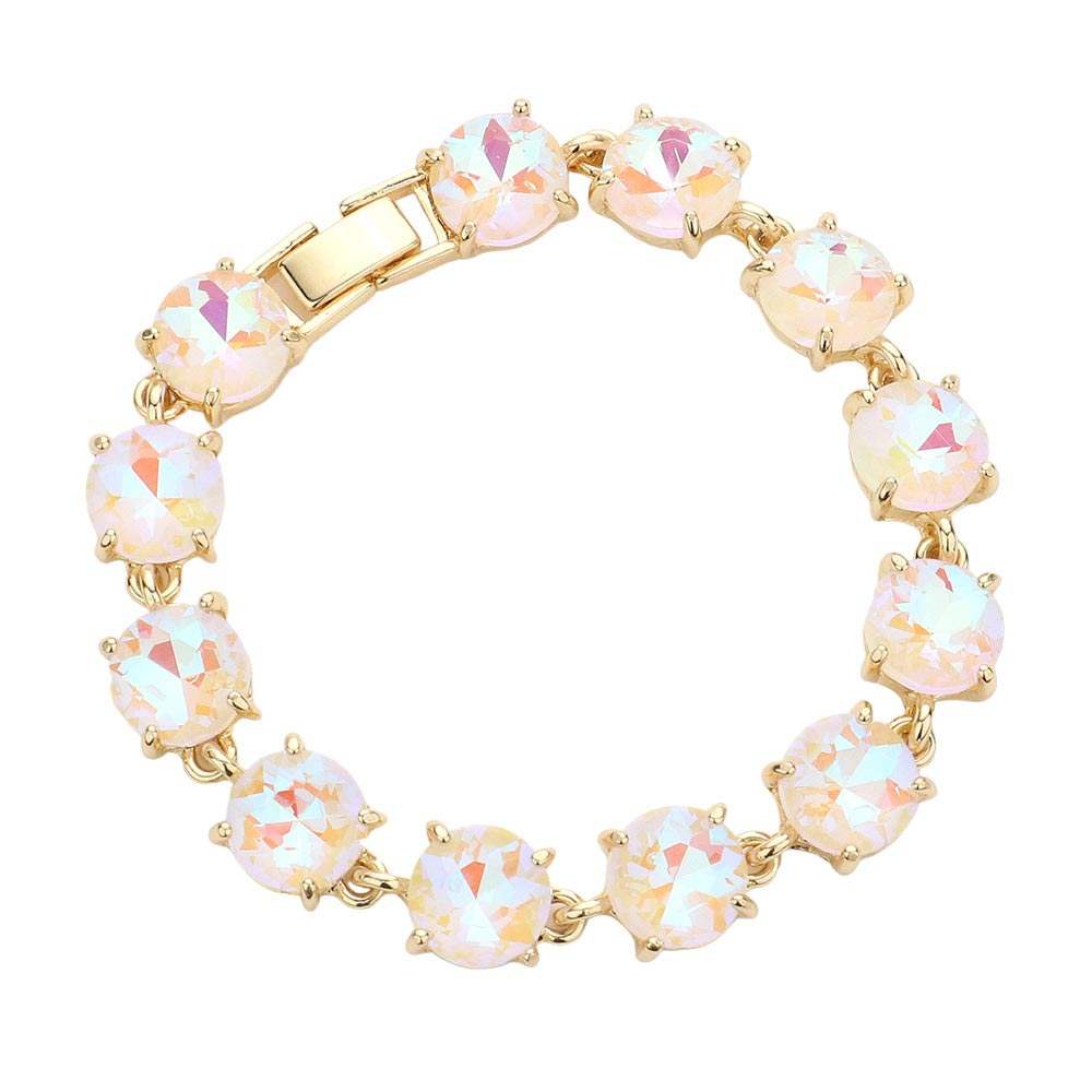 Round Stone Link Evening Bracelet - Madeline Love - Flyclothing LLC