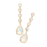 Round Teardrop Stone Link Dangle Evening Earrings - Madeline Love - Flyclothing LLC