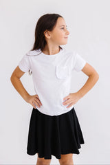 White Ruffle Pocket Tee - Mila & Rose ® - Flyclothing LLC