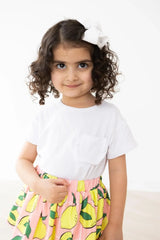 White Ruffle Pocket Tee - Mila & Rose ® - Flyclothing LLC