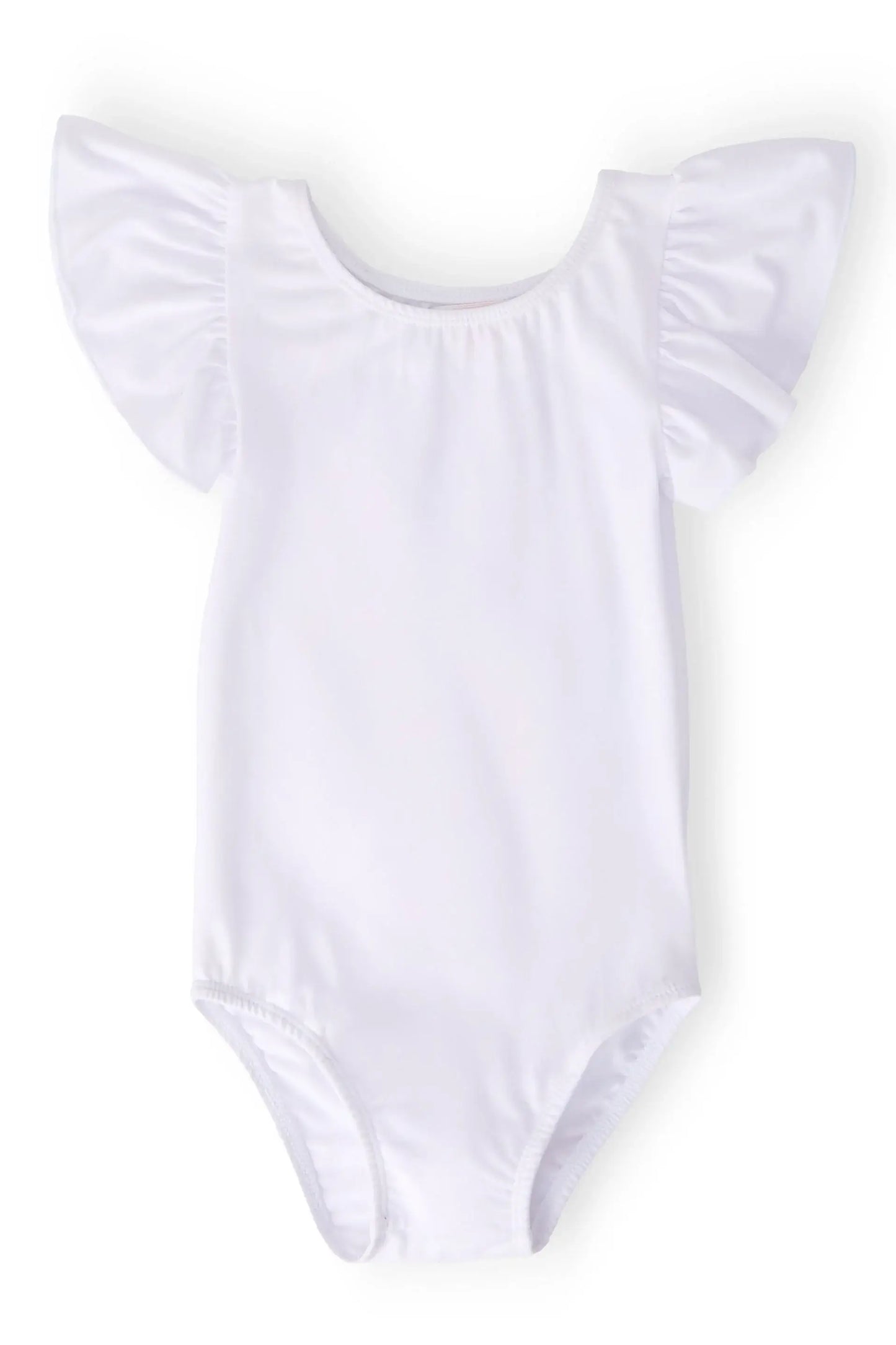 White S/S Flutter Sleeve Leotard - Mila & Rose ® - Flyclothing LLC