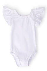 White S/S Flutter Sleeve Leotard - Mila & Rose ® - Flyclothing LLC