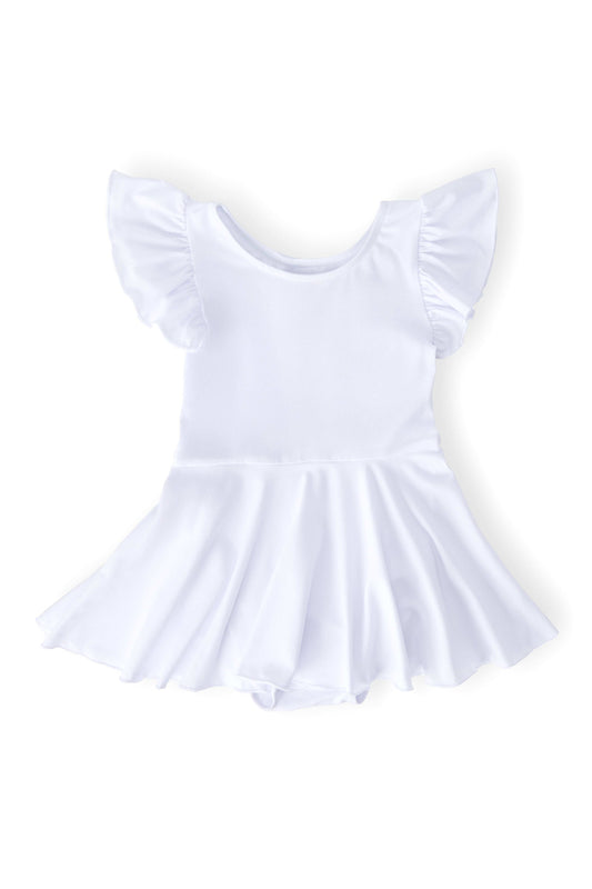White S/S Twirl Leotard - Mila & Rose ® - Flyclothing LLC