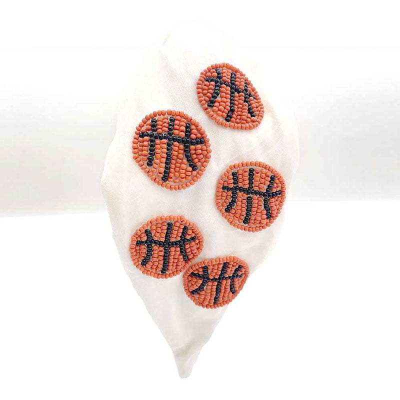 Seed Beaded Basketball Burnout Knot Headband - Madeline Love - Flyclothing LLC