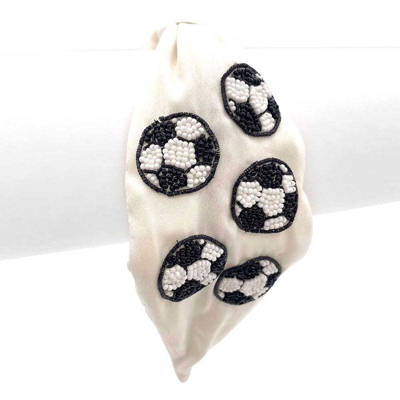 Seed Beaded Soccer Burnout Knot Headband - Madeline Love - Flyclothing LLC