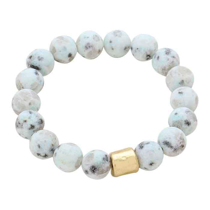 Semi precious stone beaded stretch bracelet - Madeline Love - Flyclothing LLC