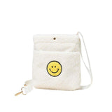 Smile Pointed Sherpa Rectangle Crossbody Bag - Madeline Love - Flyclothing LLC