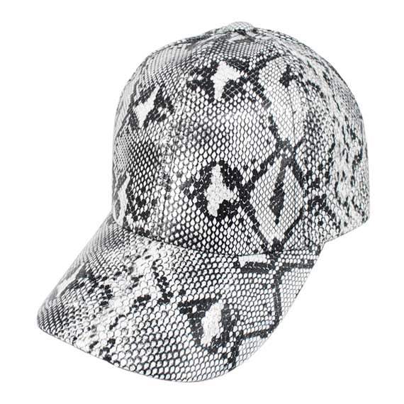 Snake Skin Patterned Baseball Cap - Madeline Love - Flyclothing LLC