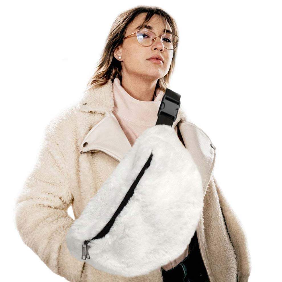 Solid Faux Fur Sling Bag - Madeline Love - Flyclothing LLC