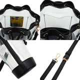 Solid Faux Leather Transparent Bucket Bag - Madeline Love - Flyclothing LLC