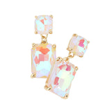 Square Rectangle Link Dangle Evening Earrings - Madeline Love - Flyclothing LLC