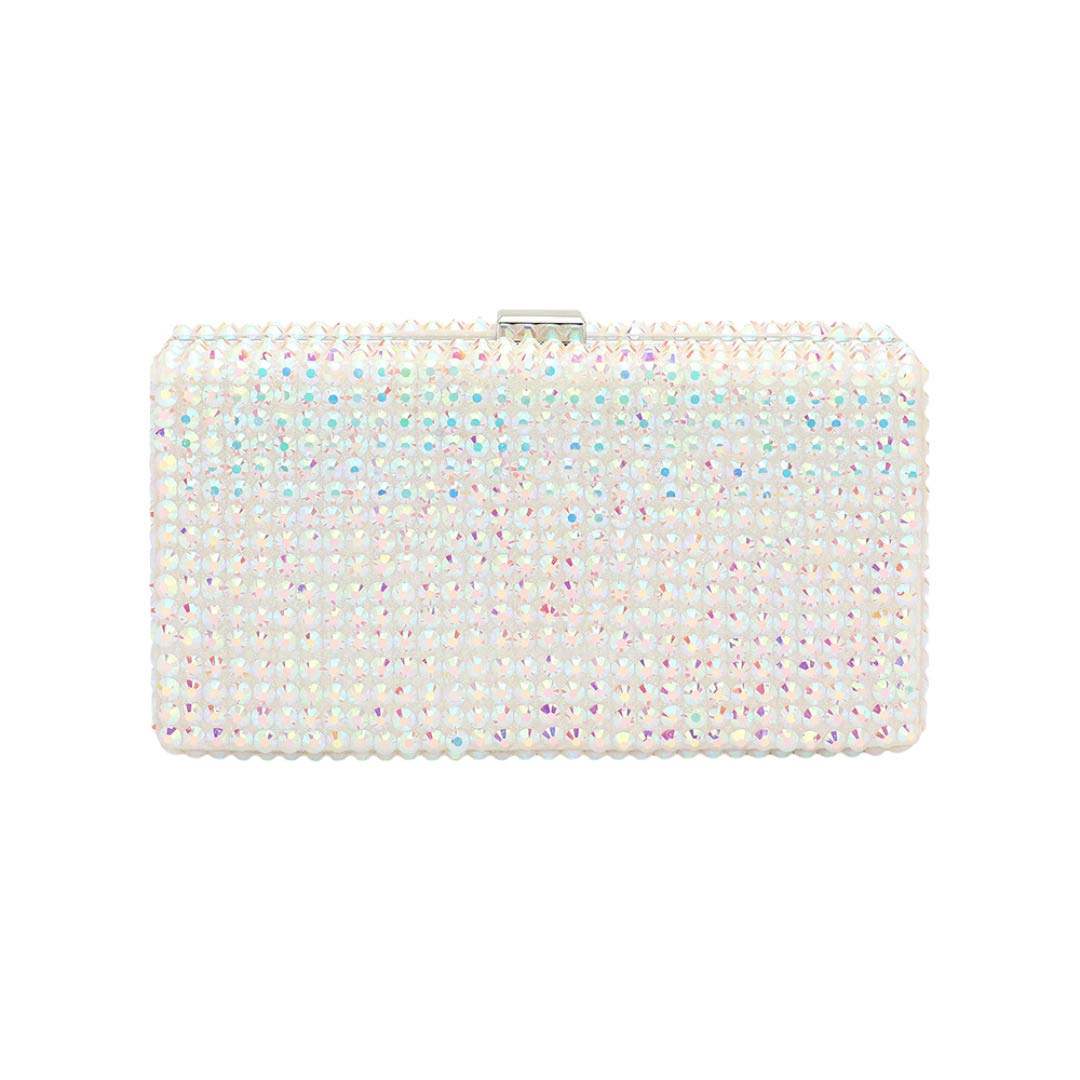 Studded Bling Rectangle Evening Clutch Crossbody Bag - Madeline Love - Flyclothing LLC