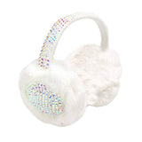 Studded Fluffy Plush Fur Foldable Earmuff - Madeline Love - Flyclothing LLC