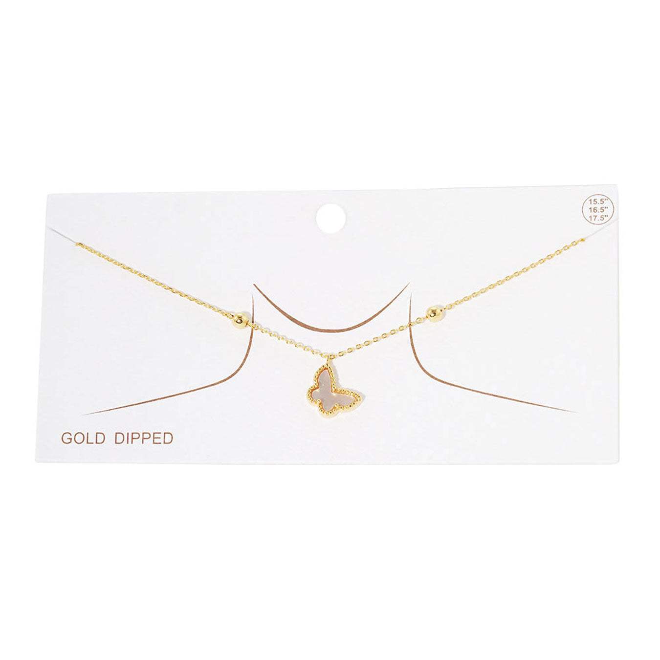 Top Gold Dipped Enamel Butterfly Pendant Necklace - Madeline Love - Flyclothing LLC