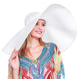 Super Wide Brim Straw Sun Hat - Madeline Love - Flyclothing LLC