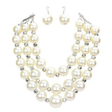 Triple Layered Chunky Pearl Necklace - Madeline Love - Flyclothing LLC