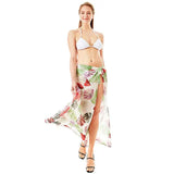 Tropical Leaf Beach Wrap Skirt - Madeline Love - Flyclothing LLC