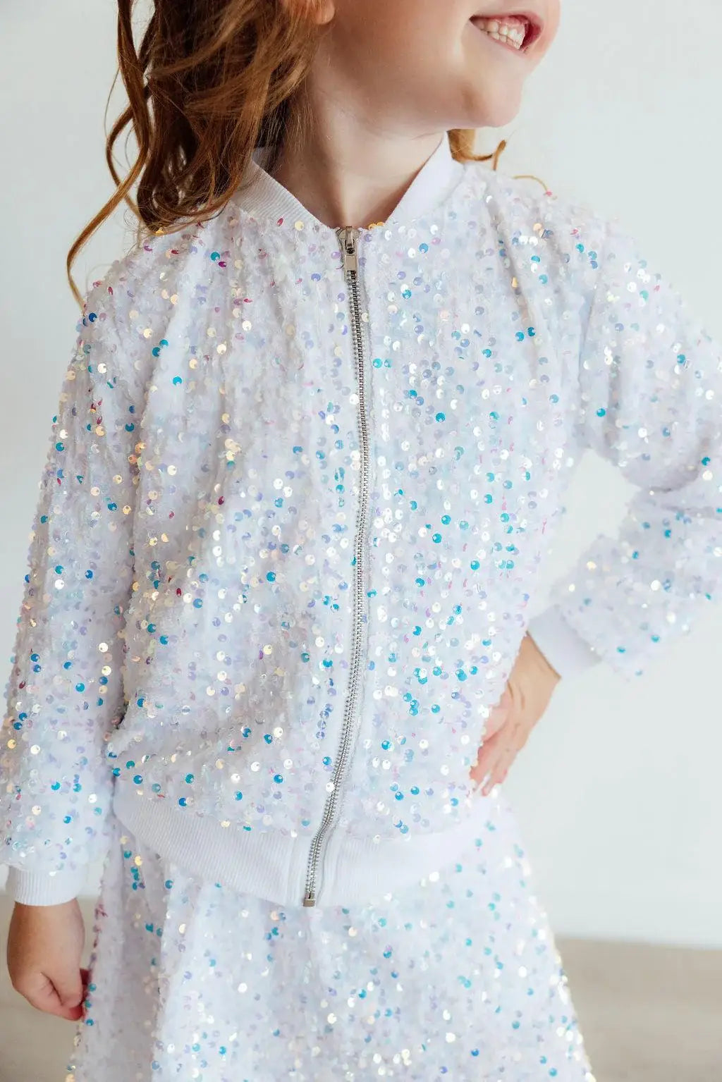 White Velvet Sequin Jacket - Mila & Rose ® - Flyclothing LLC