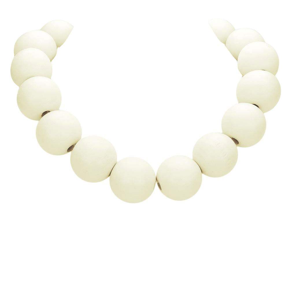 Wood Ball Necklace - Madeline Love - Flyclothing LLC