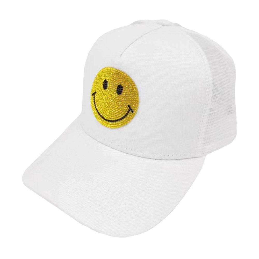 Bling Smile Accented Mesh Back Baseball Cap - Madeline Love - Flyclothing LLC