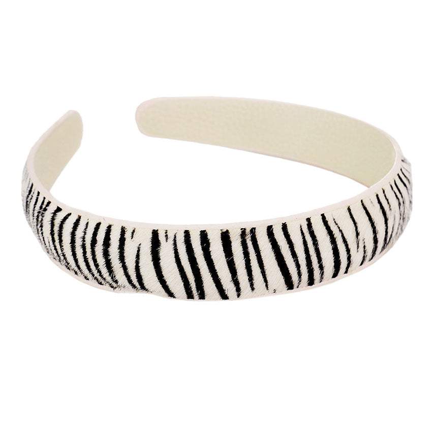Zebra Pattern Genuine Leather Headband - Madeline Love - Flyclothing LLC