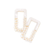 Celluloid Acetate Faceted Beaded Open Rectangle Earrings - Madeline Love - Flyclothing LLC