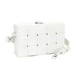 Faux Leather Woven Square Box Crossbody Bag - Madeline Love - Flyclothing LLC