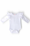 White L/S Flutter Bodysuit - Mila & Rose ®
