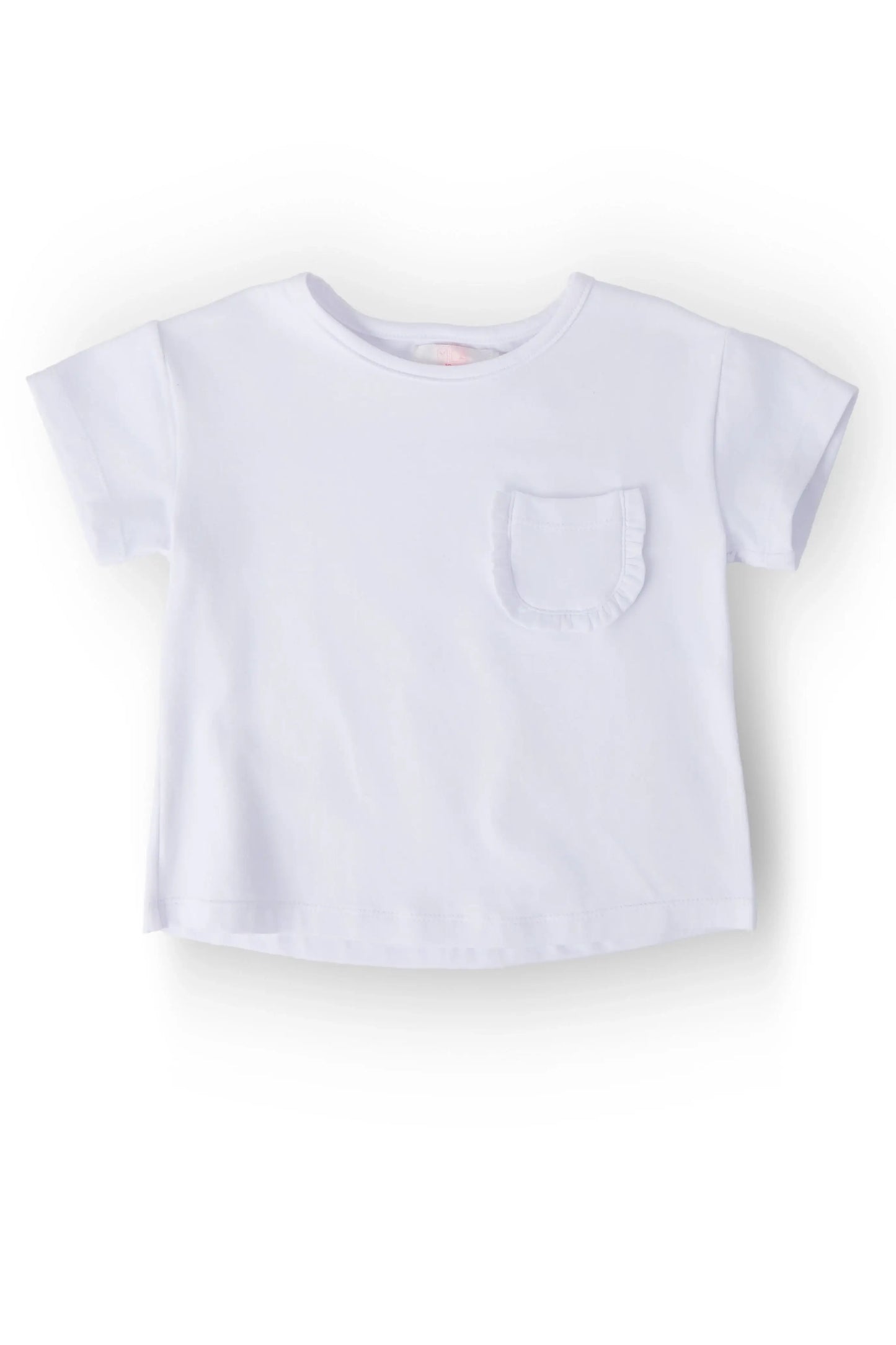 White Ruffle Pocket Tee - Mila & Rose ® - Flyclothing LLC