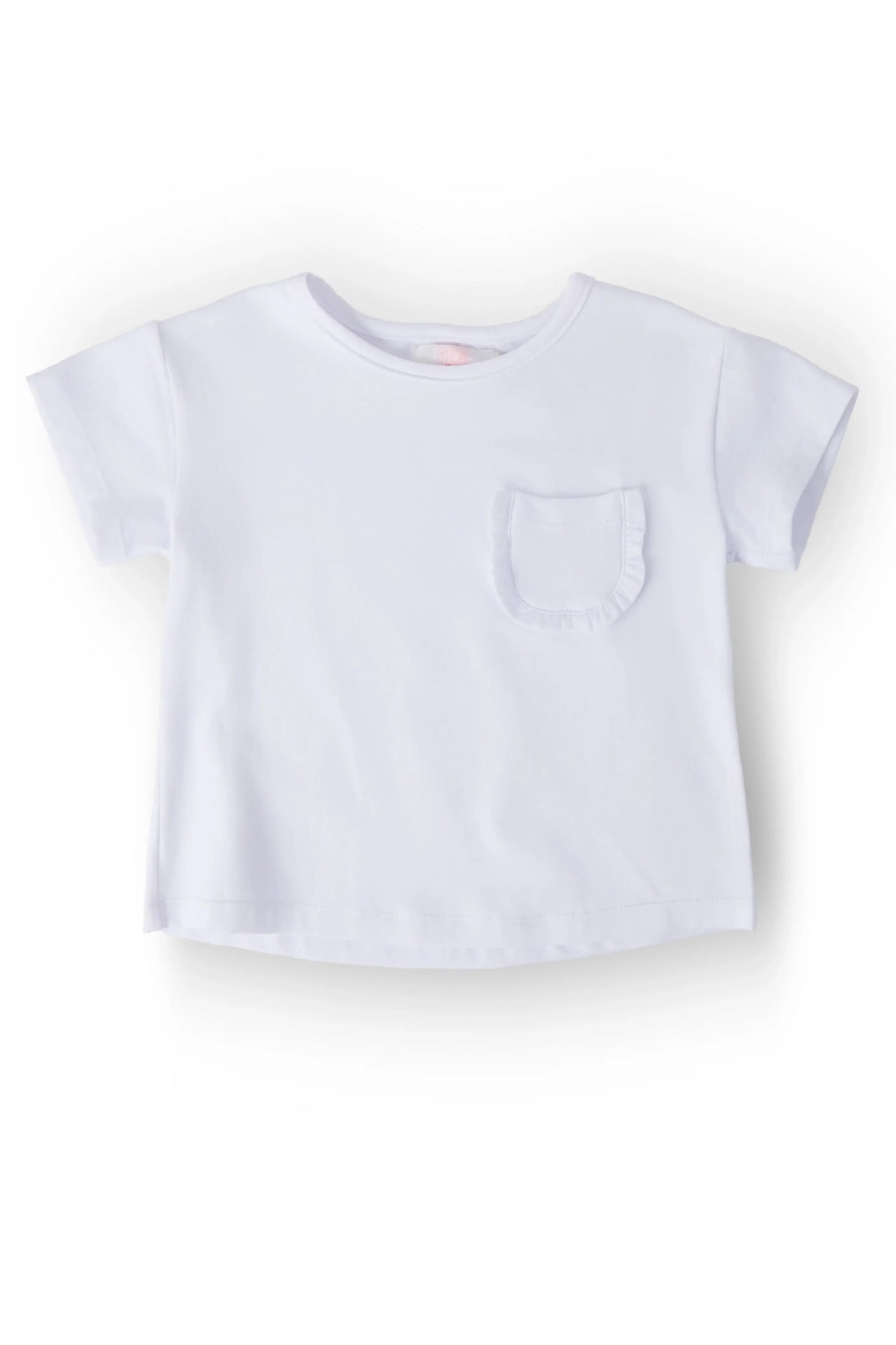 White Ruffle Pocket Tee - Mila & Rose ® - Flyclothing LLC
