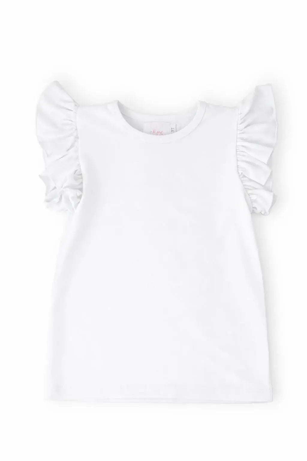 White S/S Ruffle Tee - Mila & Rose ® - Flyclothing LLC