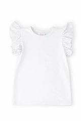 White S/S Ruffle Tee - Mila & Rose ® - Flyclothing LLC