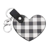 Buffalo Check Patterned Faux Leather Heart Bag Charm - Madeline Love - Flyclothing LLC