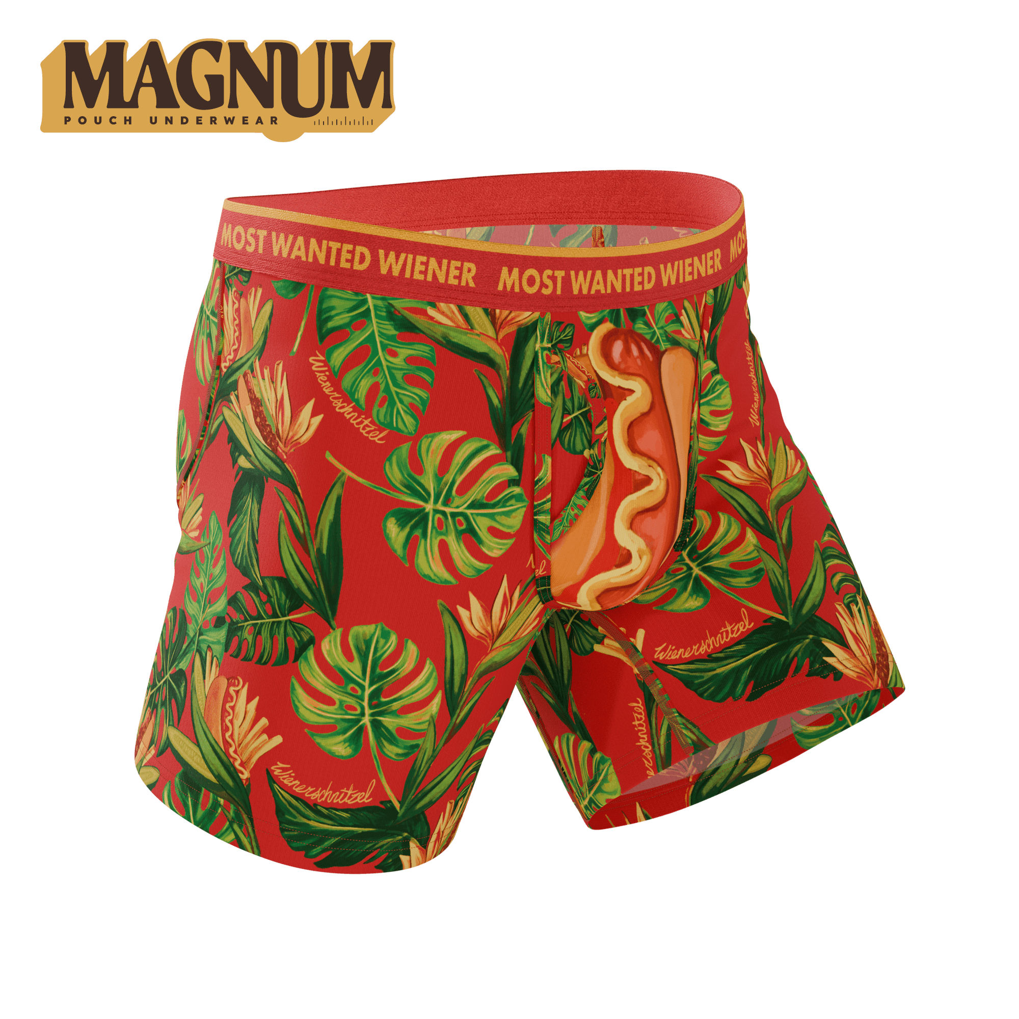 The Wiener In Paradise | Shinesty X Wienerschnitzel Tropical Ball Hammock® Magnum Big Pouch Underwear - Shinesty - Flyclothing LLC