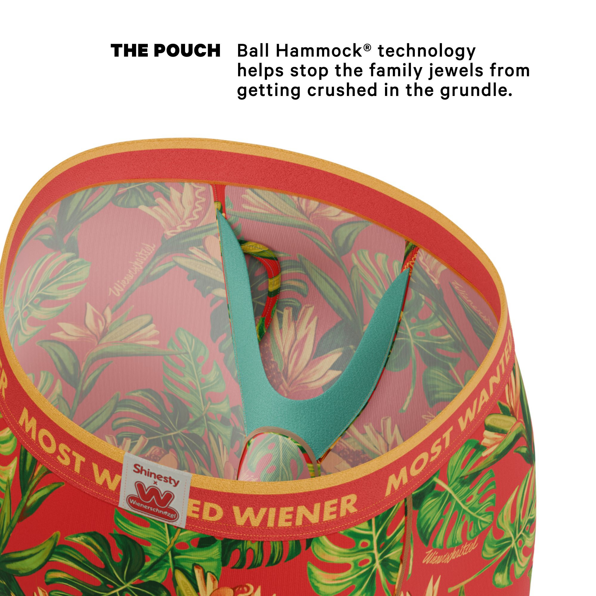 The Wiener In Paradise | Shinesty X Wienerschnitzel Tropical Long Leg Ball Hammock® Pouch Underwear With Fly