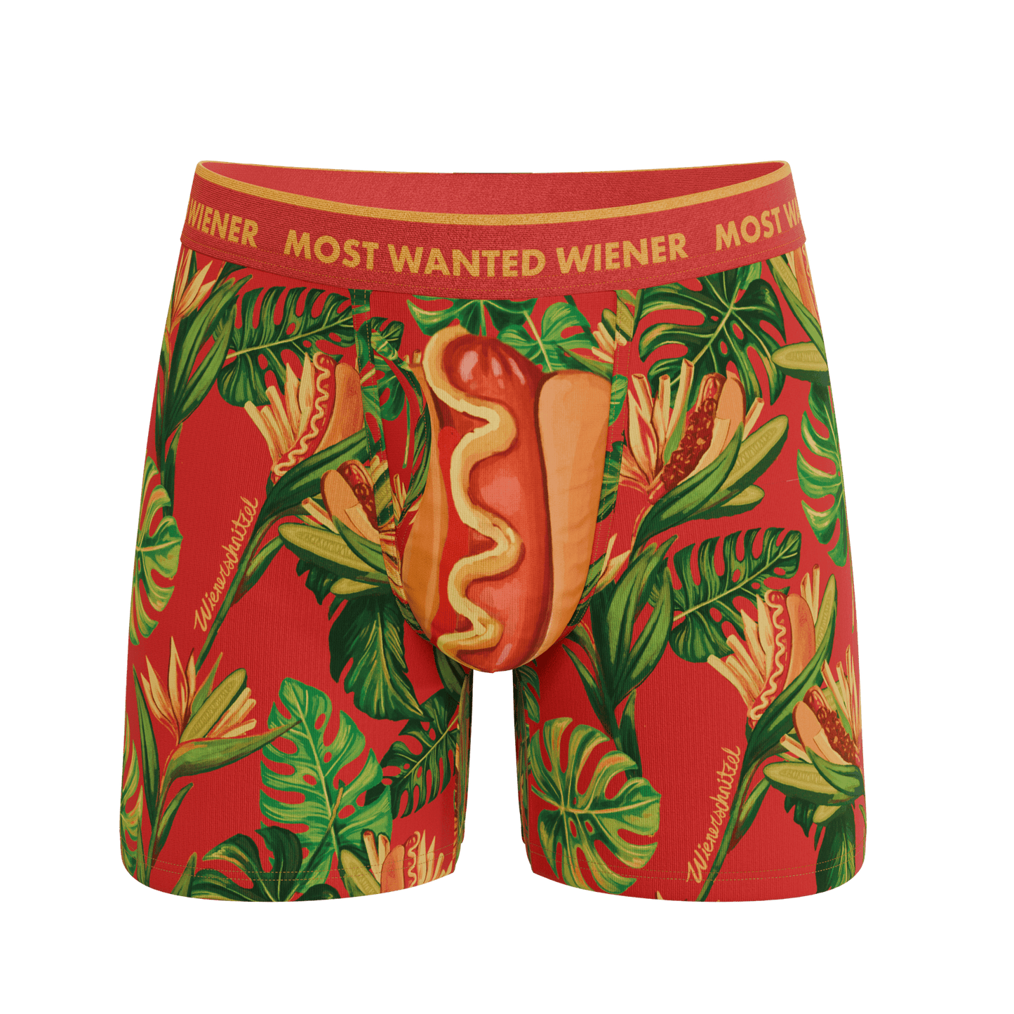 The Wiener In Paradise | Shinesty X Wienerschnitzel Tropical Ball Hammock® Pouch Underwear With Fly - Shinesty - Flyclothing LLC