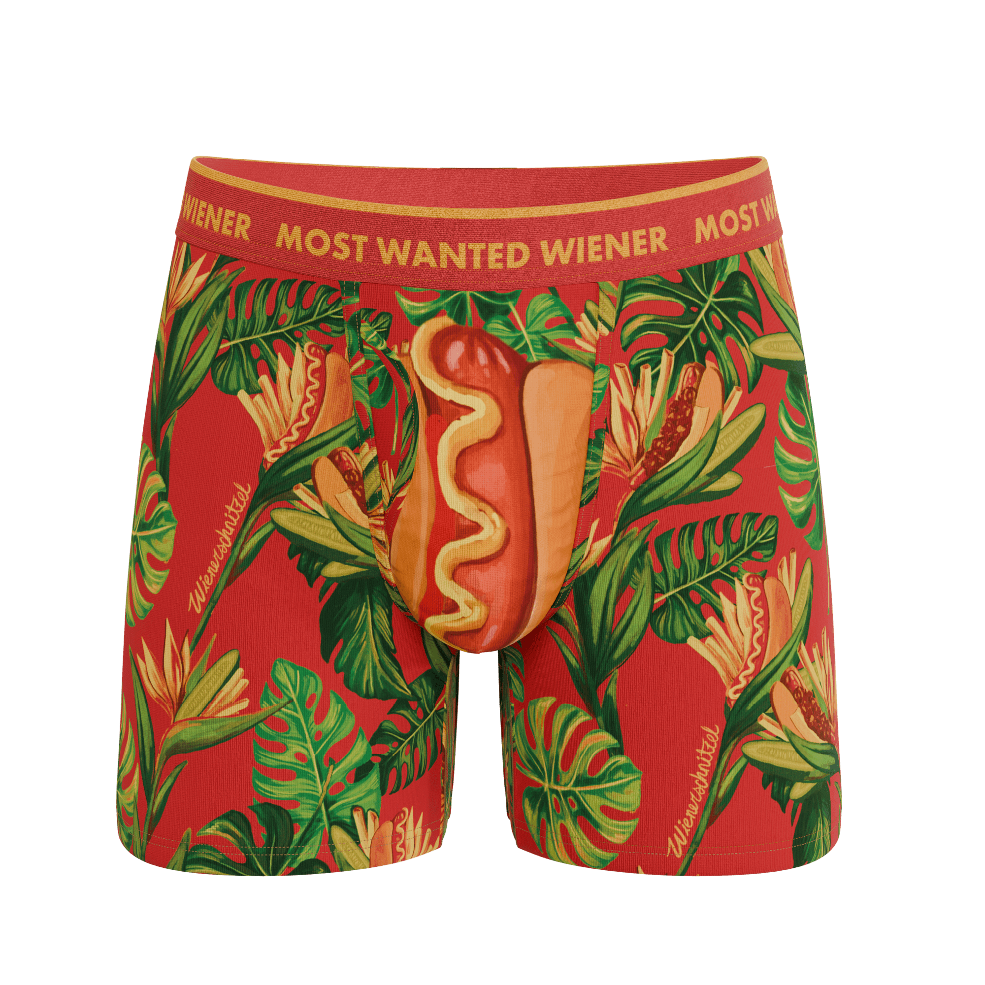 The Wiener In Paradise | Shinesty X Wienerschnitzel Tropical Ball Hammock® Pouch Underwear With Fly - Shinesty - Flyclothing LLC