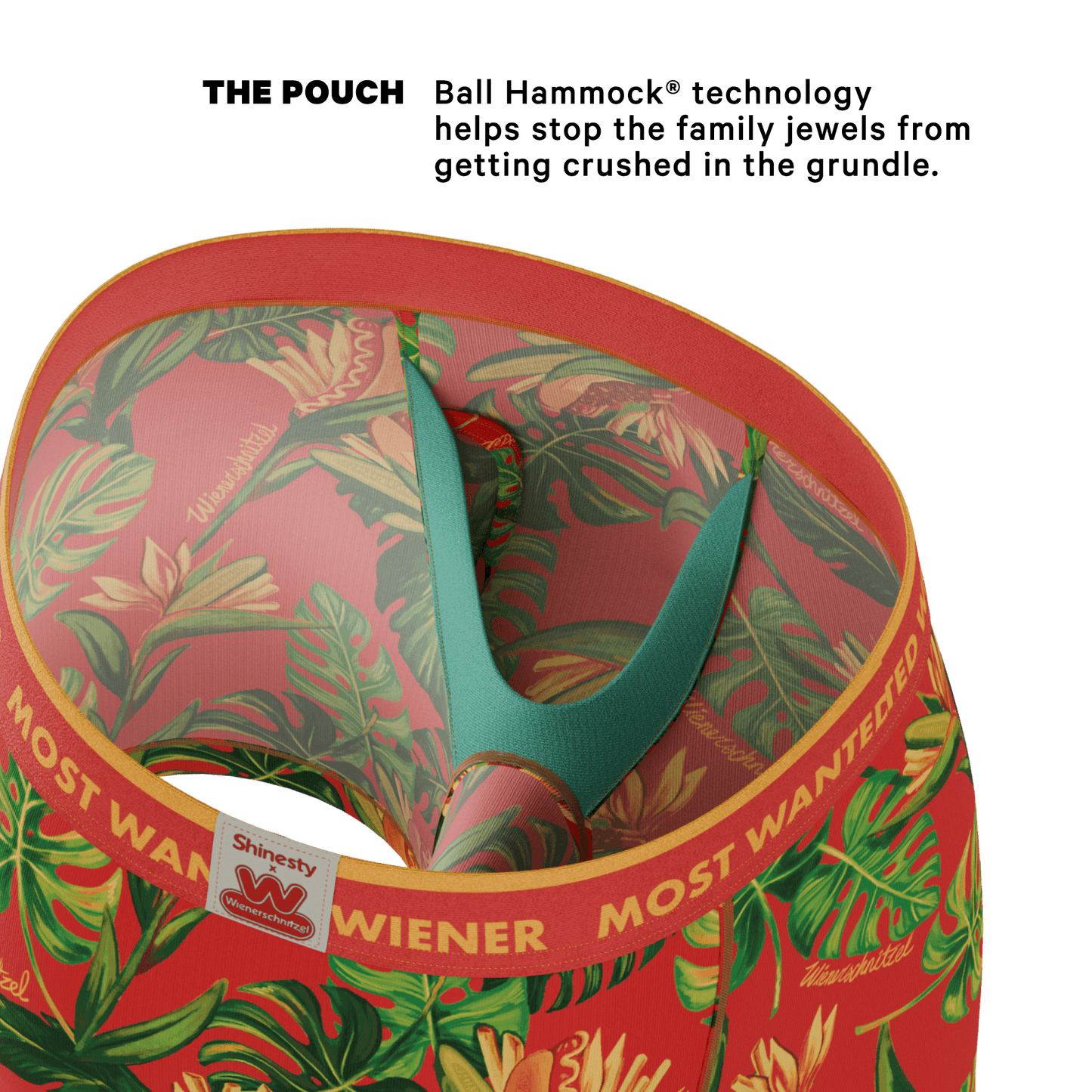 The Wiener In Paradise | Shinesty X Wienerschnitzel Tropical Ball Hammock® Pouch Underwear With Fly - Shinesty - Flyclothing LLC
