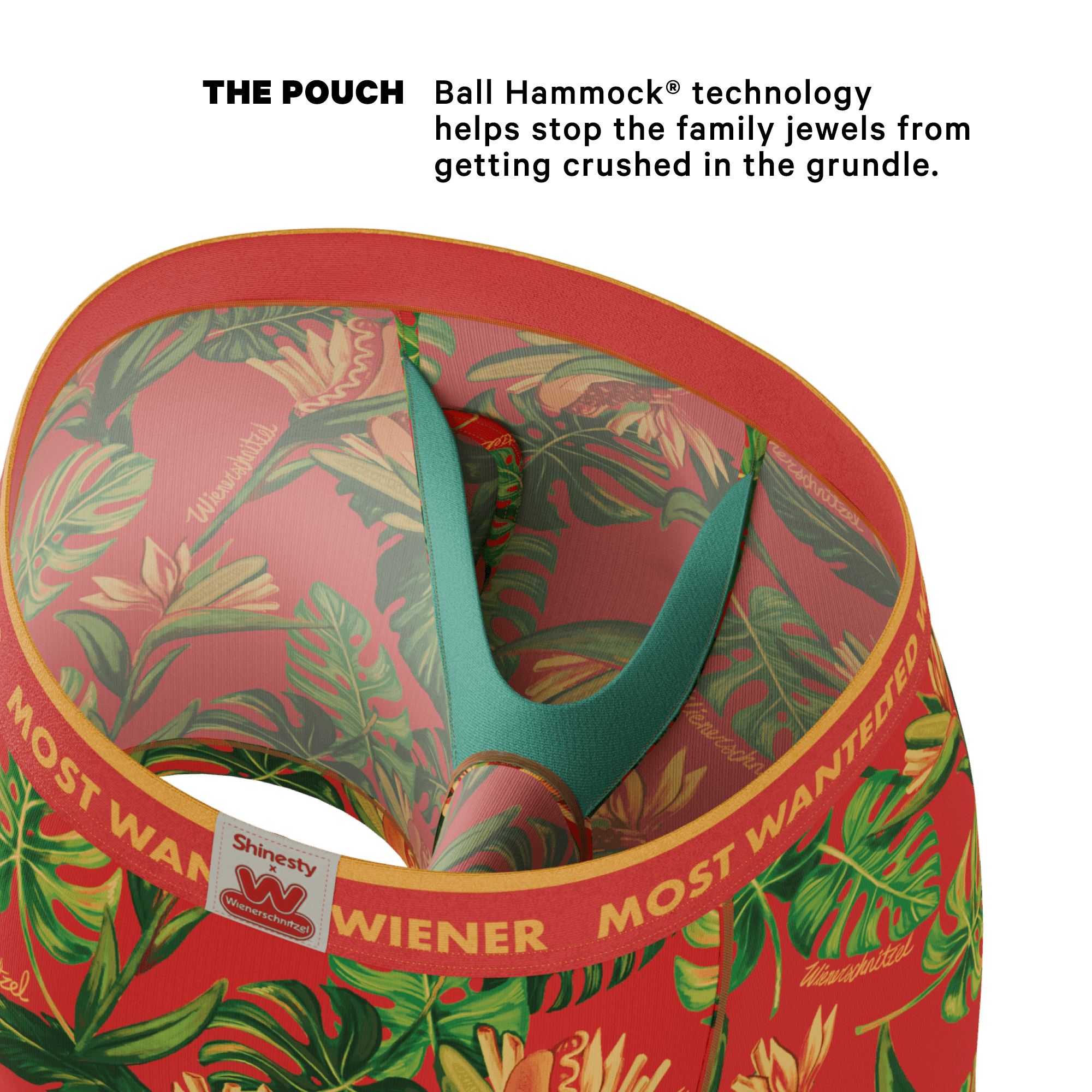 The Wiener In Paradise | Shinesty X Wienerschnitzel Tropical Ball Hammock® Pouch Underwear With Fly - Shinesty - Flyclothing LLC
